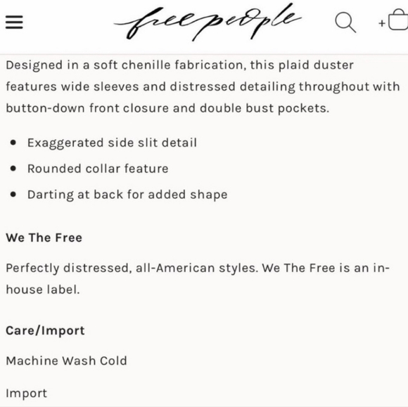 Free People Ashima Chenille Plaid Duster - Picture 5 of 9